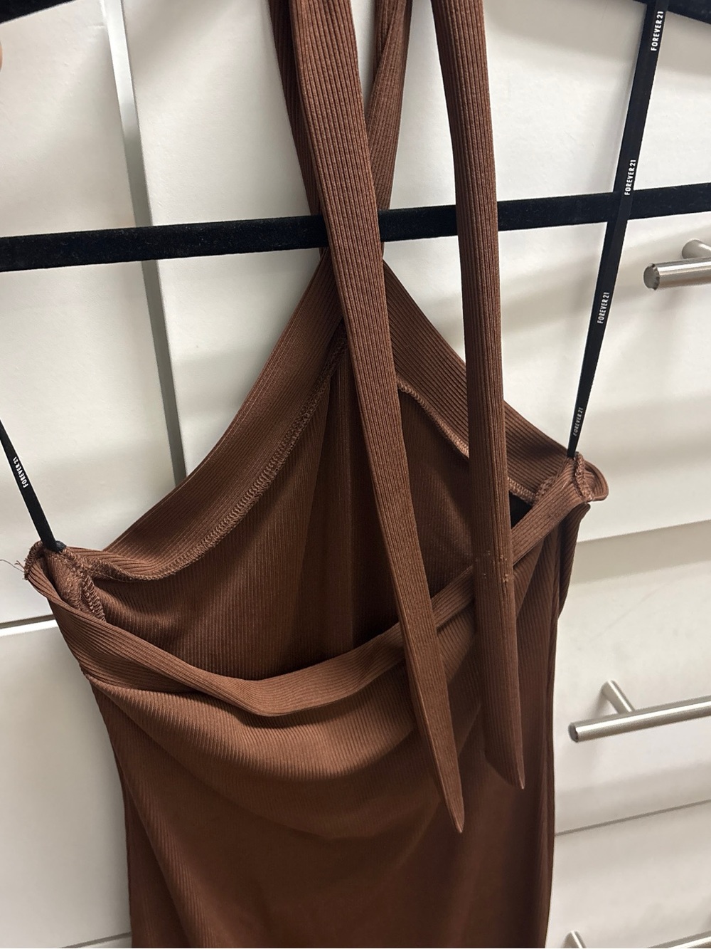 Forever 21 Brown Cross-Neck Bodycon Midi Dress - Picture 5 of 5